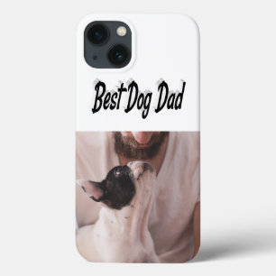 Dog Dad Photo Black text iPhone Case