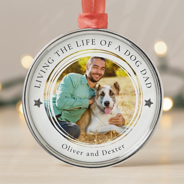 Dog Dad Photo Keepsake Personalised Metal Tree Decoration (Creator Uploaded)