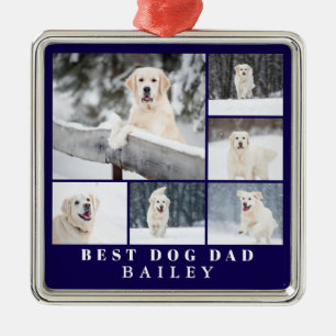 Dog Dad Photo Metal Tree Decoration