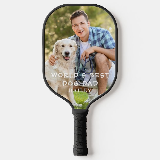 Dog Dad Photo Pickleball Paddle (Front)
