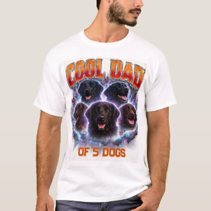 Dog Dad Portrait Personalised Number Custom Design T-Shirt