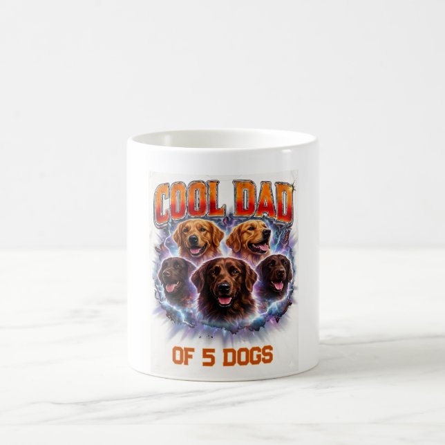 Dog Dad Portrait Personalized Number Custom Design Coffee Mug (Center)
