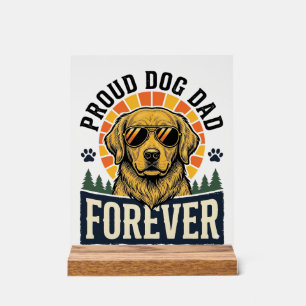 Dog Dad Shirt Vintage Golden Retriever Retro Desig Acrylic Sign