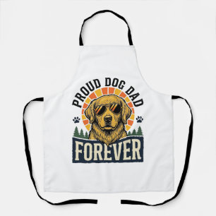 Dog Dad Shirt Vintage Golden Retriever Retro Desig Apron