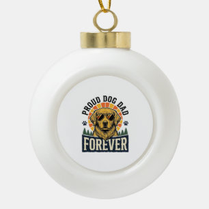Dog Dad Shirt Vintage Golden Retriever Retro Desig Ceramic Ball Christmas Ornament
