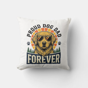 Dog Dad Shirt Vintage Golden Retriever Retro Desig Cushion