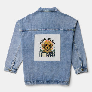 Dog Dad Shirt Vintage Golden Retriever Retro Desig Denim Jacket