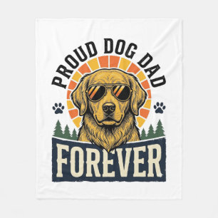 Dog Dad Shirt Vintage Golden Retriever Retro Desig Fleece Blanket