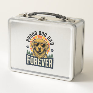 Dog Dad Shirt Vintage Golden Retriever Retro Desig Metal Lunch Box