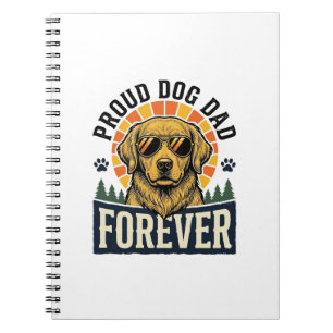 Dog Dad Shirt Vintage Golden Retriever Retro Desig Notebook