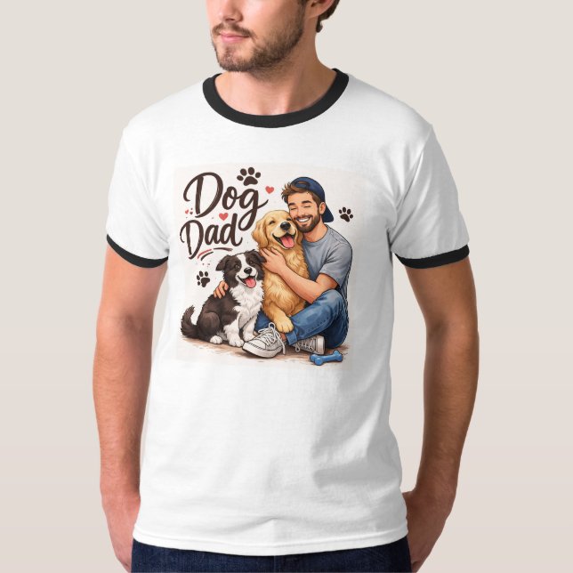 Dog Dad Squad T-Shirt – White (Front)