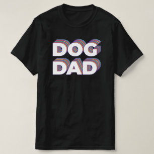 Dog Dad Stacked Retro Lettering T-Shirt