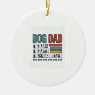Dog Dad The Snack Dealer Vintage Paw Print Shirt_1 Ceramic Tree Decoration