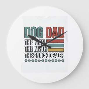Dog Dad The Snack Dealer Vintage Paw Print Shirt_1 Large Clock