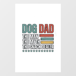 Dog Dad The Snack Dealer Vintage Paw Print Shirt_1 Window Cling