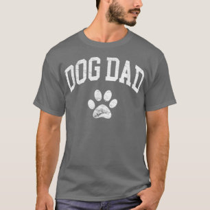 Dog Dad Vintage Distressed Design Funny Dog Paw T-Shirt