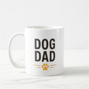 Dog Dad With Paw Simple Design Coffee Mug