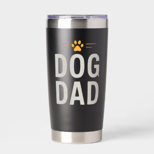 Dog Dad With Paw Simple Dog Lover Design Insulated Tumbler