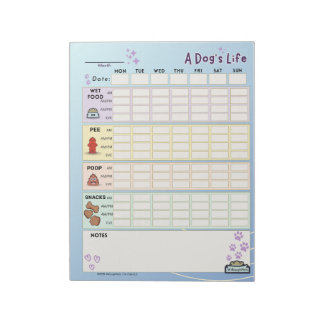 Dog Daily Tracker: Monday Starter Notepad