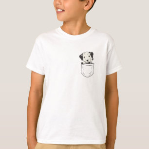 Dog Dalmatian Retriver Cute Dogs Breast Pocket T-Shirt