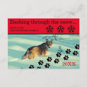 Dog Dashing Through the Snow - Christmas Card