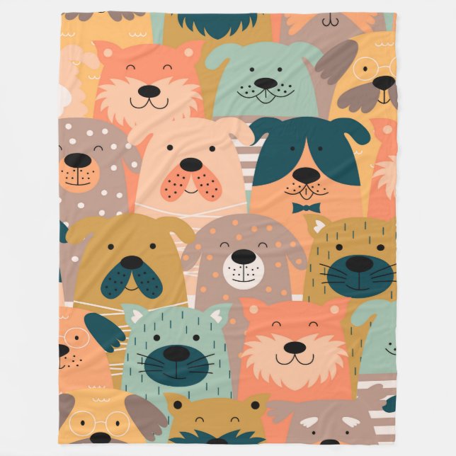 Dog Day 60x80 Fleece Blanket (Front)