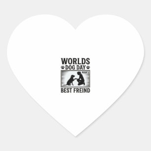 Dog Day Man’s Best Freind Vintage Heart Sticker