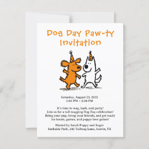 Dog Day Paw-ty Invitation – Cute Puppy Party Postcard