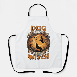 Dog Day Witch Night Halloween Wolf Moon Bats_1 Apron