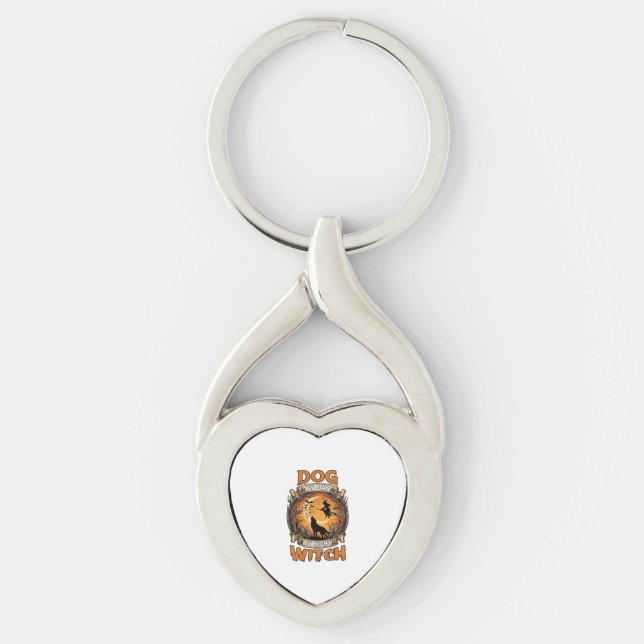 Dog Day Witch Night Halloween Wolf Moon Bats_1 Key Ring (Front)