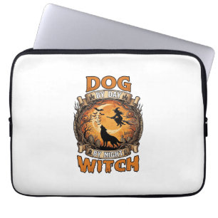 Dog Day Witch Night Halloween Wolf Moon Bats_1 Laptop Sleeve