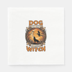 Dog Day Witch Night Halloween Wolf Moon Bats_1 Napkin