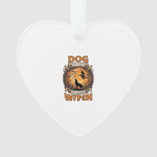 Dog Day Witch Night Halloween Wolf Moon Bats_1 Ornament