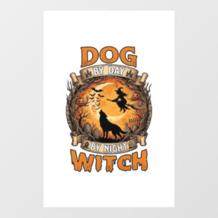Dog Day Witch Night Halloween Wolf Moon Bats_1 Window Cling