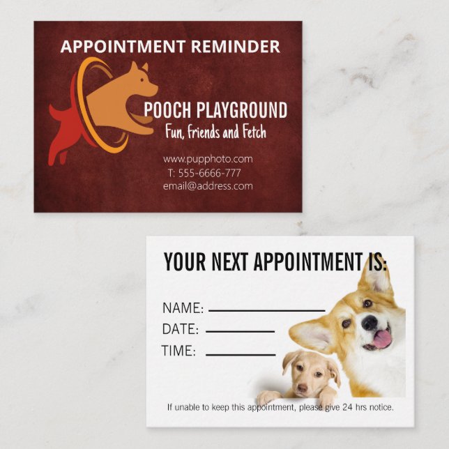 Dog Daycare Business Appointment Card (Front/Back)