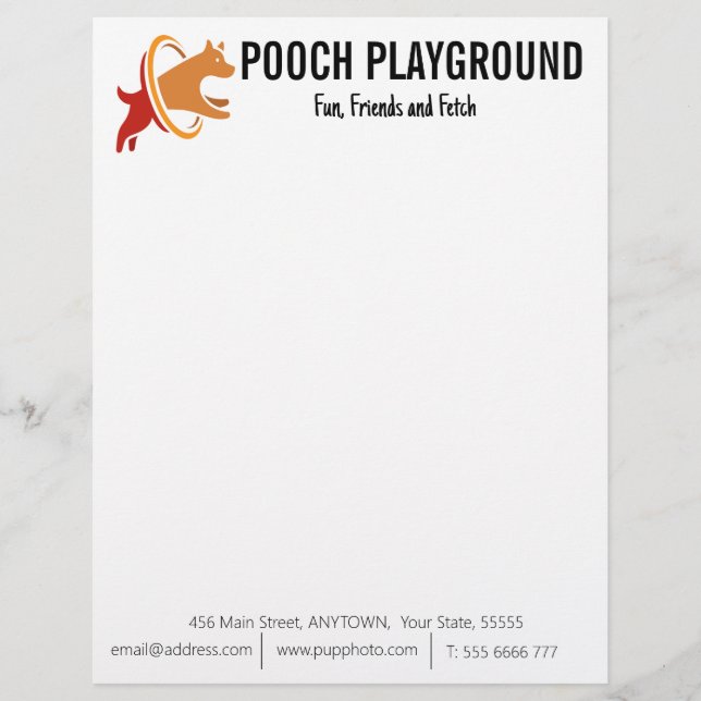 Dog Daycare Business Custom  Letterhead (Front)