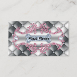 Dog Daycare Pet Veterinarian Tufted Satin Business Card