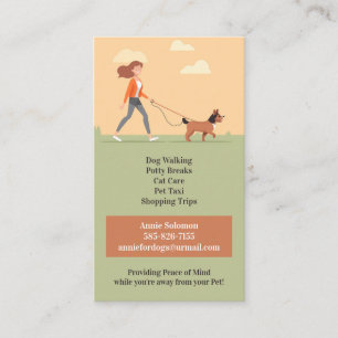 Dog Daycare Walking Pet Sitting Business Card