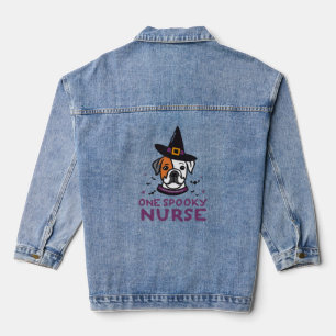 Dog Days Meet Spooky Nights One Spooky Nurse Dog Denim Jacket