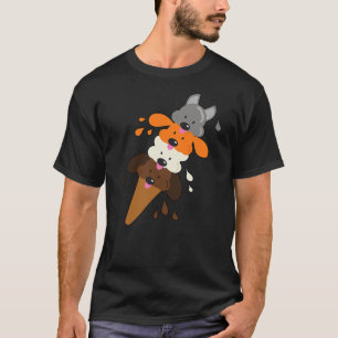 Dog Days of Summer Cute Puppy Ice Cream Cone T-Shirt
