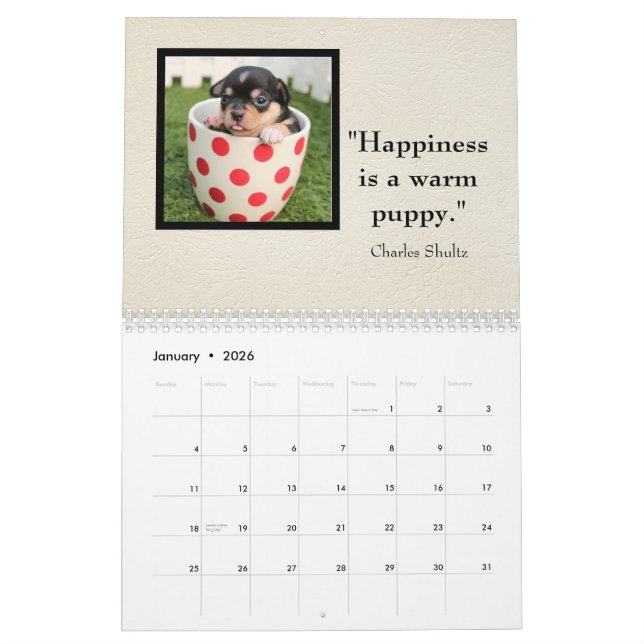 Dog Daze monthly Canine Photos & quotes Calendar (Jan 2026)