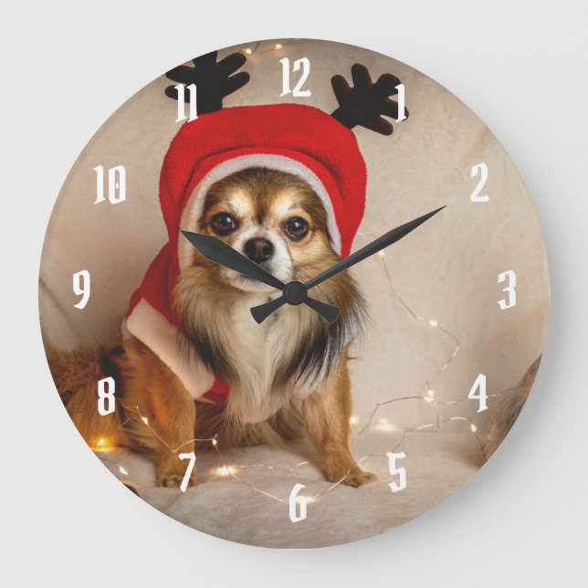 Dog Deer Large Clock (Front)