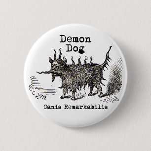 Dog Demon Vintage Funny Cute 6 Cm Round Badge