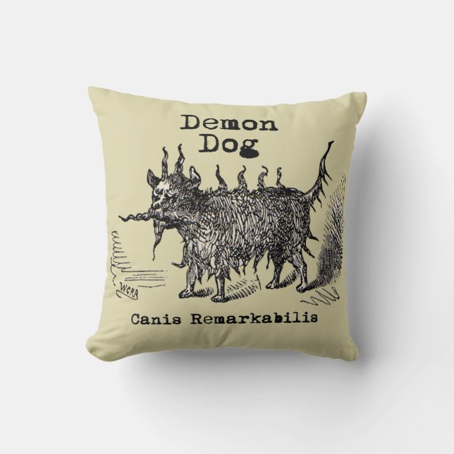 Dog Demon Vintage Funny Cute Cushion (Front)