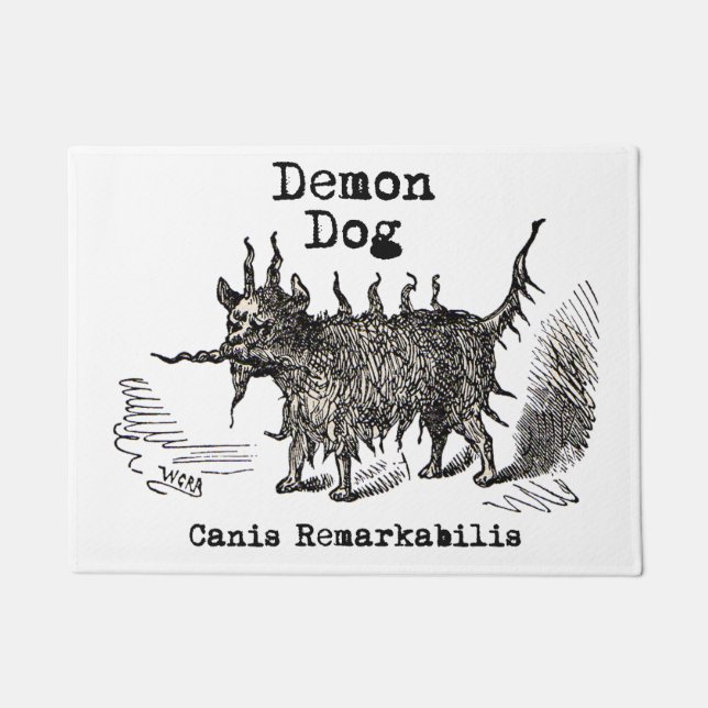 Dog Demon Vintage Funny Cute Doormat (Front)
