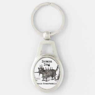 Dog Demon Vintage Funny Cute Key Ring