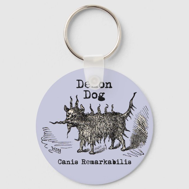 Dog Demon Vintage Funny Cute Key Ring (Front)