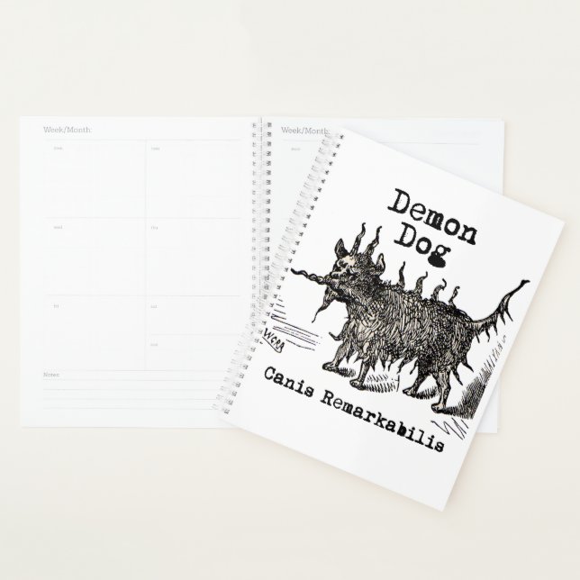 Dog Demon Vintage Funny Cute Planner (Display)