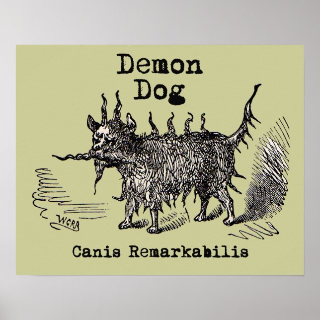 Dog Demon Vintage Funny Cute Poster (Front)
