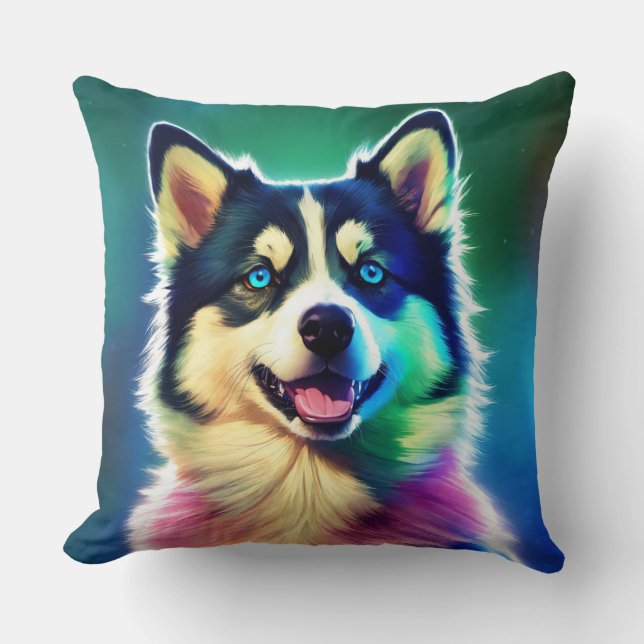 "Dog Design on a Pillow" Cushion (Front)